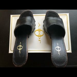 Joey O Leather and Wood Heels